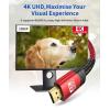 image4K Long HDMI Cable 2 Pack 25 ft JSAUX 18Gbps High Speed HDMI 20 Braided Cord 4K 60Hz HDR 2K 1440P 144Hz 1080p HDCP 22 3D ARC Ethernet Compatible with Monitor Smart TV PC PS5 PS4 Bluray RedRed