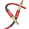 imageJSAUX 14 Inch Cable Guitar Cable 10FT Instrument Cable 635mm 14 TRS to 635mm 14 TRS Stereo Audio Cable Male to Male StraighttoStraight for Electric Guitar Bass Mandolin  Red 3MRedStraight