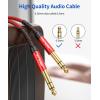 imageJSAUX 14 Inch Cable Guitar Cable 10FT Instrument Cable 635mm 14 TRS to 635mm 14 TRS Stereo Audio Cable Male to Male StraighttoStraight for Electric Guitar Bass Mandolin  Red 3MRedStraight