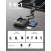 imageJSAUX 3in1 SD Card Reader USB C 5Gbps with PD 60W Fast Charging Type C Micro SD Memory Card Reader for TF SD Micro SD SDXC SDHC Compatible with iPhone 16 Pro Max MacBook Galaxy iPad Pro CameraTransparent Black