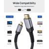 imageJSAUX 4K Micro HDMI to HDMI Cable Micro HDMI Male to HDMI Male Cable Adapter Nylon Braided Support 4K60Hz HDR 3D ARC 18Gbps Compatible with Sport Camera Sony A6000 A6300 and More 66FTGrey