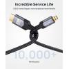 imageJSAUX 4K Micro HDMI to HDMI Cable Micro HDMI Male to HDMI Male Cable Adapter Nylon Braided Support 4K60Hz HDR 3D ARC 18Gbps Compatible with Sport Camera Sony A6000 A6300 and More 66FTGrey