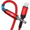 imageJSAUX Apple MFi Certified Lightning to 35mm Audio Cable 6FT AUX Cord for iPhone Headphones Jack Compatible with iPhone 1414 Plus14Pro1313 Pro Max1212 Pro11 ProXXSXR8Car StereoRedRed