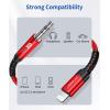 imageJSAUX Apple MFi Certified Lightning to 35mm Audio Cable 6FT AUX Cord for iPhone Headphones Jack Compatible with iPhone 1414 Plus14Pro1313 Pro Max1212 Pro11 ProXXSXR8Car StereoRedRed