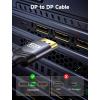 imageJSAUX Displayport Cable 10ft 21 DP 21 Cord Support 16K60Hz 8K120Hz 4K240Hz 80Gbps Backward Compatible with DP14DP12 Display Port 21 Cable Compatible with Monitor Laptop Graphics66ft