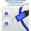 imageJSAUX MFi Certified Lightning Cable 6ft Charger Cable for iPhone Nylon Braided Heavy Duty Upgraded C89 USB Lightning Cord for iPhone 11 Xs Max X XR 8 7 6s 6 Plus SE 5 5s iPad iPodRedBlue