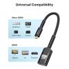imageJSAUX Micro HDMI to HDMI Adapter 4K60Hz HDR 3D Dolby 18Gbps Compatible with Raspberry Pi 5Pi 4Go Pro HeroNikonCanonSony and Other CameraGrayBlack