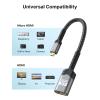 imageJSAUX Micro HDMI to HDMI Adapter 4K60Hz HDR 3D Dolby 18Gbps Compatible with Raspberry Pi 5Pi 4Go Pro HeroNikonCanonSony and Other CameraGrayGrey