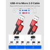 imageJSAUX Micro USB Cable for Android 2Pack 66FT Kindle Charger Cord Replacement Nylon Braided USB Micro Charging Cable Compatible with Galaxy S7 S6 J7 Edge Note 5 Kindle MP3BlueRED