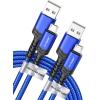 imageJSAUX Micro USB Cable for Android 2Pack 66FT Kindle Charger Cord Replacement Nylon Braided USB Micro Charging Cable Compatible with Galaxy S7 S6 J7 Edge Note 5 Kindle MP3BlueBlue