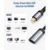 imageJSAUX Mini DisplayPort to HDMI Adapter Mini DP to HDMI Adapter Nylon Braided Aluminum Shell Compatible with MacBook AirPro Microsoft Surface ProDock Monitor Projector and MoreGrayGray
