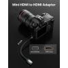 imageJSAUX Mini HDMI to HDMI Adapter Mini HDMI Male to HDMI Female Cable with 4K 60Hz HDR 3D 18Gbps Compatible with Camera Camcorder Raspberry Pi Zero Laptop TabletGrayGray