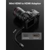 imageJSAUX Mini HDMI to HDMI Adapter Mini HDMI Male to HDMI Female Cable with 4K 60Hz HDR 3D 18Gbps Compatible with Camera Camcorder Raspberry Pi Zero Laptop TabletGrayBlack