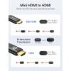 imageJSAUX Mini HDMI to HDMI Cable 6FT Aluminum Shell Braided High Speed 4K 60Hz HDMI 20 Cord Compatible with Camera Camcorder Tablet and GraphicsVideo Card Laptop Raspberry Pi Zero W GreyBlack