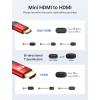 imageJSAUX Mini HDMI to HDMI Cable 6FT Aluminum Shell Braided High Speed 4K 60Hz HDMI 20 Cord Compatible with Camera Camcorder Tablet and GraphicsVideo Card Laptop Raspberry Pi Zero W GreyRed
