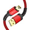 imageJSAUX Mini USB Cable2Pack 33ft66ft USB 20 Type A to Mini B Fast Charging Braided Cord for GoPro Hero 3 PS3 Controller MP3 Player Dash Cam Garmin Nuvi GPS Camera Blue Yeti RedRed
