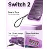 imageJSAUX Protective Case for Nintendo Switch 2 2025 Hard Carrying Shell Slim ampamp Portable Dustproof Builtin 10 Game Card Slot TravelCarry Full Protection Cover  Translucent Black PC0116Purple