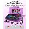 imageJSAUX Protective Case for Nintendo Switch 2 2025 Hard Carrying Shell Slim ampamp Portable Dustproof Builtin 10 Game Card Slot TravelCarry Full Protection Cover  Translucent Black PC0116Purple