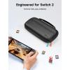 imageJSAUX Slim Carrying Case for Nintendo Switch 2 2025 Portable Switch 2 Case with 10 Game Slots Protective Hard Shell for Travel and Storage BlueBlack