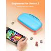 imageJSAUX Slim Carrying Case for Nintendo Switch 2 2025 Portable Switch 2 Case with 10 Game Slots Protective Hard Shell for Travel and Storage BlueBlue
