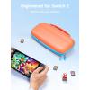 imageJSAUX Slim Carrying Case for Nintendo Switch 2 2025 Portable Switch 2 Case with 10 Game Slots Protective Hard Shell for Travel and Storage BlueOrange