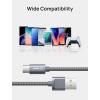 imageJSAUX USB A to USB C Cable 3Pack 66Ft 31A Fast Charging Cord Type C Charge Cable Compatible with CarPlayiPhone 171615PlusProSamsung Galaxy S20S10S9S8 Note 109 LG PS5 USB C ChargerGrey