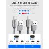 imageJSAUX USB A to USB C Cable 3Pack 66Ft 31A Fast Charging Cord Type C Charge Cable Compatible with CarPlayiPhone 171615PlusProSamsung Galaxy S20S10S9S8 Note 109 LG PS5 USB C ChargerGrey