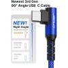 imageJSAUX USB C Cable 2Pack 66ft 31A Type C Charger Fast Charging Cord Right Angle Compatible with iPhone 16e 16 15 Pro Max Plus Samsung Galaxy A14 A15 A25 A35 A53 A55 S25 S24 S23 CarPlay RedBlue