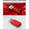 imageJSAUX USB C Data Blocker 4Pack USB A to USB C Female Defender Only for Quick Charge Protect Against Juice Jacking Refuse Hacking Provide Safe Charging RedRed