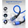 imageJSAUX USB C to Lightning Cable 6FT Apple MFi Certified iPhone Cord Compatible with iPhone 1414 Plus14 Pro14 Pro Max1313 Mini13 Pro13 Pro Max12 Pro Max11 Pro Max  RedBlue