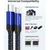imageJSAUX USB C to Lightning Cable 6FT Apple MFi Certified iPhone Cord Compatible with iPhone 1414 Plus14 Pro14 Pro Max1313 Mini13 Pro13 Pro Max12 Pro Max11 Pro Max  RedBlue
