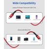 imageJSAUX USB C to Micro USB Cable 66FT Type C to Micro USB Charger Braided Cord Support Charge ampamp Sync Compatible with MacBook ProGalaxy S8 S9 S10 Pixel 3 XL 2 XL and Micro USB Devices Red2M10FT Pack of 2