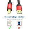 imageJSAUX USB Printer Cable 10ft Type A Male to B Male Scanner Cord USB B Cable High Speed for HP Canon Epson Dell Brother Lexmark Xerox Samsung etc and Piano DACBlack