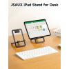 imageJSAUX Universal Tablet Stand Portable Foldable Tablet Holder for Desk Compatible with iPad miniAir Samsung Galaxy Tab Kindle Fire Steam Deck Switch 2 ROG Ally iPhone and Other TabletsGrayBlack