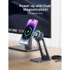 imageJSAUX Wireless Charger Stand for iPhone 17 MagSafe Charger Magnetic Charger for iPhone 17 Air Pro Max1615141312 SeriesAirpods Aluminum Alloy Wireless Charging Stand  GreyGrey