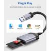 imageSD Card Reader JSAUX USB 30 SD to SDMicro Card Adapter 5Gbps 2TB Capacity TF SD Micro SD SDXC SDHC MMC RSMMC Micro SDXC Micro SDHC UHSI for Windows Linux Chrome Read 2 Cards SimultaneouslyGrey