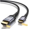 imageJSAUX Mini HDMI to HDMI Cable 6FT Aluminum Shell Braided High Speed 4K 60Hz HDMI 20 Cord Compatible with Camera Camcorder Tablet and GraphicsVideo Card Laptop Raspberry Pi Zero W GreyGrey