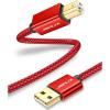 imageJSAUX Printer Cable 66FT USB Printer Cord 20 Type A Male to B Male Cable Scanner Cord High Speed Compatible with HP Canon Dell Epson Lexmark Xerox Samsung and More Greyred