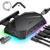 imageJSAUX RGB Docking Station for Steam Deck OLEDROG AllyLegion Go 12in1 Dock for Steam Deck with 4K120Hz HDMI DisplayPort Gigabit Ethernet USB C 32 USB A 3220 SDTF Slots 35mm JackAmethystBlack