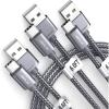 imageJSAUX USB A to USB C Cable 3Pack 66Ft 31A Fast Charging Cord Type C Charge Cable Compatible with CarPlayiPhone 171615PlusProSamsung Galaxy S20S10S9S8 Note 109 LG PS5 USB C ChargerGrey