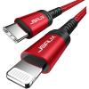 imageJSAUX USB C to Lightning Cable 6FT Apple MFi Certified iPhone Cord Compatible with iPhone 1414 Plus14 Pro14 Pro Max1313 Mini13 Pro13 Pro Max12 Pro Max11 Pro Max  RedRed