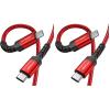 imageJSAUX USB C to Micro USB Cable 66FT Type C to Micro USB Charger Braided Cord Support Charge ampamp Sync Compatible with MacBook ProGalaxy S8 S9 S10 Pixel 3 XL 2 XL and Micro USB Devices Red2M10FT Pack of 2
