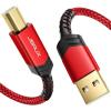 imageJSAUX USB Printer Cable 10ft Type A Male to B Male Scanner Cord USB B Cable High Speed for HP Canon Epson Dell Brother Lexmark Xerox Samsung etc and Piano DACRed