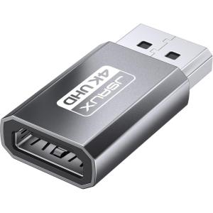 imageJSAUX 4K DisplayPort to HDMI Adapter 2Pack DP PC to HDMI Monitor Converter Video UHD 2K120Hz4K30 DP to HDTV Male to Female UniDirectional Adapter Compatible with Dell Lenovo HPGPU AMD GreyGrey