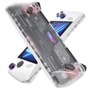 imageJSAUX RGB Transparent Back Plate Compatible with ROG Ally X ROG Ally X Case Accessories with Silicone Grip and Cooling Module DIY Replacement Shellfor ROG Ally