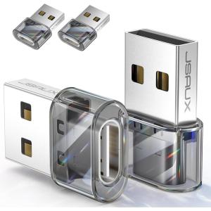 imageJSAUX USB C Female to USB Male Adapter 4Pack 31A Fast Charging Compatible with iPhone 15 14 13 Pro Max Apple Watch Galaxy Watch Samsung S24 S23 S22 CarPlay Android AutoObsidian