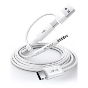 imageJSAUX USB C to 35mm Headphone and Charger Cable 2in1 USB C to Aux Audio Jack with PD 60W Fast Charging Compatible with iPhone 15 Pro Max15 Plus iPad Pro Samsung Galaxy S23 S22 Pixel 765FT