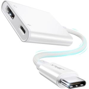imageJSAUX USB C to Digital AV Adapter 2in1 USB C to HDMI 4K30Hz ampamp100W Charge Compatible with iPhone 17 Pro MaxAir16 Pro Max1615 Pro Max15 ProMacBookSamsung S2423DellSteam DeckROG Ally4K30Hz