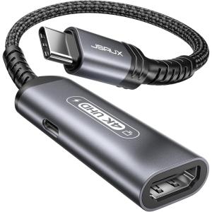 imageJSAUX USB C to Digital AV Adapter 2in1 USB C to HDMI 4K30Hz ampamp100W Charge Compatible with iPhone 17 Pro MaxAir16 Pro Max1615 Pro Max15 ProMacBookSamsung S2423DellSteam DeckROG Ally4K60Hz