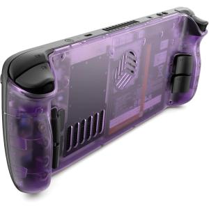 imageJSAUX Back Plate Vents Version Compatible with Steam Deck LCD DIY Replacement Full Shell Case Compatible with Steam Deck LCD WhitePurple